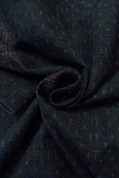 Photo11: Mint O0711H Used Japanese kimono   Black ISHIGE-YUKI-TSUMUGI for women / Silk. Tortoise-shell pattern(Hexagonal pattern),   (Grade A) (11)