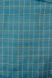 Photo3: O0711I Used Japanese kimono  Grayish Light Blue TSUMUGI pongee for women / Silk. Plaid Checks   (Grade B) (3)