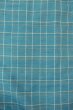Photo4: O0711I Used Japanese kimono  Grayish Light Blue TSUMUGI pongee for women / Silk. Plaid Checks   (Grade B) (4)