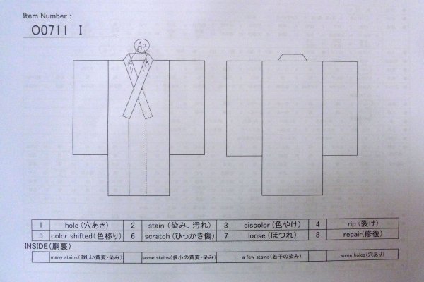 Photo13: O0711I Used Japanese kimono  Grayish Light Blue TSUMUGI pongee for women / Silk. Plaid Checks   (Grade B) (13)