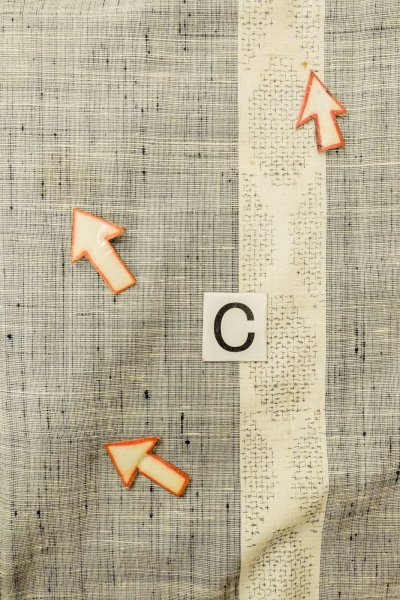 Photo16: O0711J Vintage Japanese kimono  Light Gray TSUMUGI pongee for women / Silk. Lozenges,   (Grade C) (16)