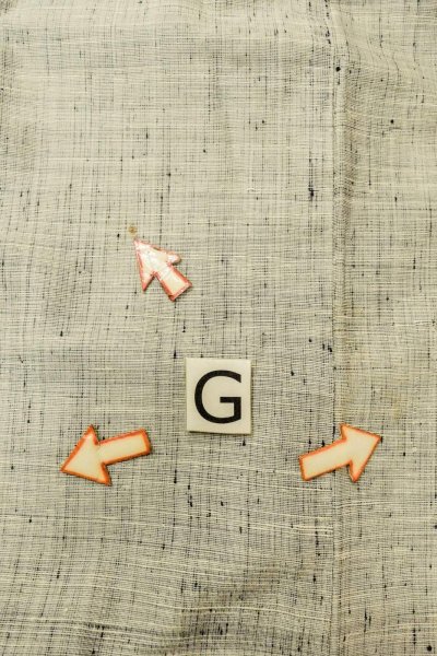 Photo20: O0711J Vintage Japanese kimono  Light Gray TSUMUGI pongee for women / Silk. Lozenges,   (Grade C) (20)