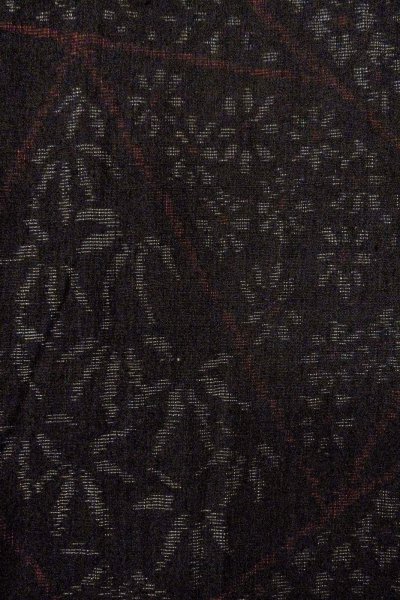 Photo5: Mint O0711K Vintage Japanese kimono   Black TSUMUGI pongee for women / Silk. Flower,   (Grade A) (5)