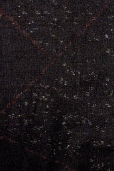 Photo6: Mint O0711K Vintage Japanese kimono   Black TSUMUGI pongee for women / Silk. Flower,   (Grade A) (6)