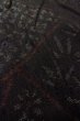 Photo10: Mint O0711K Vintage Japanese kimono   Black TSUMUGI pongee for women / Silk. Flower,   (Grade A) (10)