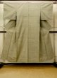Photo1: Mint O0711L Used Japanese kimono  Grayish Multi Color TSUMUGI pongee for women / Silk. Line   (Grade A) (1)