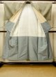 Photo2: Mint O0711L Used Japanese kimono  Grayish Multi Color TSUMUGI pongee for women / Silk. Line   (Grade A) (2)
