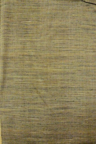 Photo3: Mint O0711L Used Japanese kimono  Grayish Multi Color TSUMUGI pongee for women / Silk. Line   (Grade A) (3)