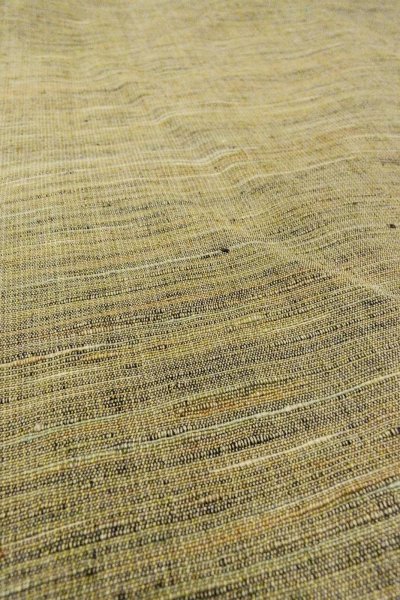 Photo10: Mint O0711L Used Japanese kimono  Grayish Multi Color TSUMUGI pongee for women / Silk. Line   (Grade A) (10)