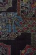 Photo7: O0711M Used Japanese kimono   Black TSUMUGI pongee for women / Silk. Flower,   (Grade B) (7)