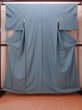 Photo1: O0711O Vintage Japanese kimono  Grayish Light Blue KOMON dyed for women / Silk. Geometrical pattern   (Grade B) (1)