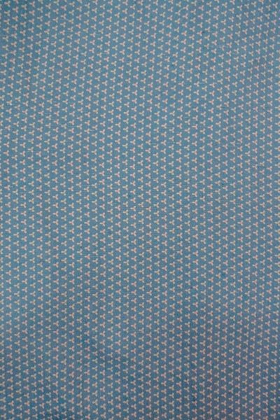 Photo3: O0711O Vintage Japanese kimono  Grayish Light Blue KOMON dyed for women / Silk. Geometrical pattern   (Grade B) (3)