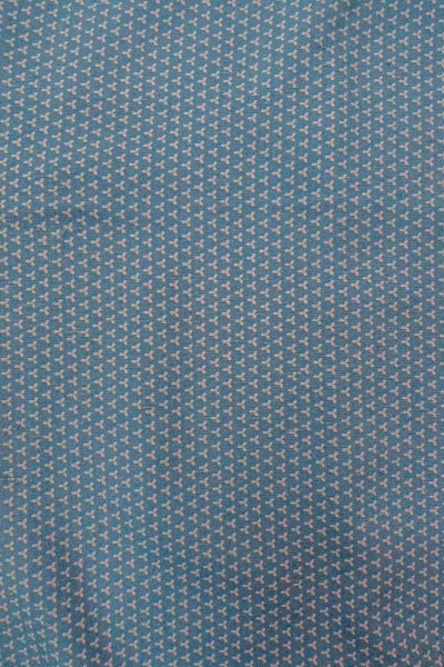 Photo4: O0711O Vintage Japanese kimono  Grayish Light Blue KOMON dyed for women / Silk. Geometrical pattern   (Grade B) (4)