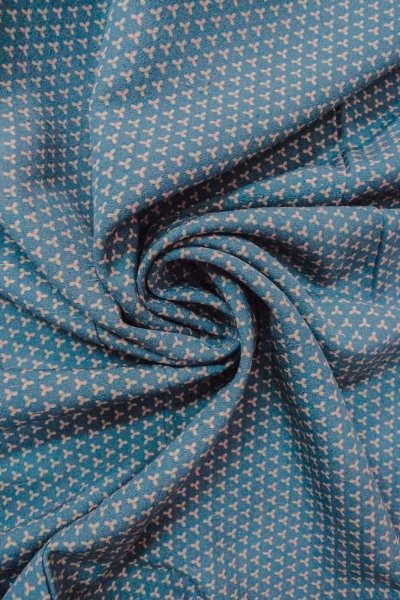 Photo11: O0711O Vintage Japanese kimono  Grayish Light Blue KOMON dyed for women / Silk. Geometrical pattern   (Grade B) (11)