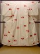 Photo1: O0711P Vintage Japanese kimono   Off White TSUMUGI pongee for women / Silk. Butterfly   (Grade C) (1)