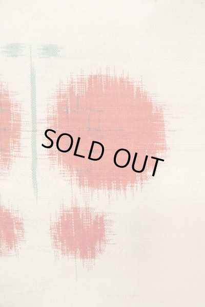 Photo6: O0711P Vintage Japanese kimono   Off White TSUMUGI pongee for women / Silk. Butterfly   (Grade C) (6)