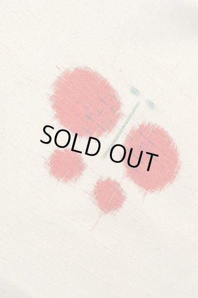 Photo8: O0711P Vintage Japanese kimono   Off White TSUMUGI pongee for women / Silk. Butterfly   (Grade C) (8)