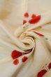 Photo11: O0711P Vintage Japanese kimono   Off White TSUMUGI pongee for women / Silk. Butterfly   (Grade C) (11)