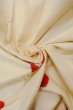 Photo12: O0711P Vintage Japanese kimono   Off White TSUMUGI pongee for women / Silk. Butterfly   (Grade C) (12)