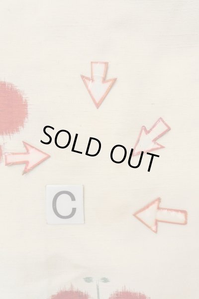 Photo16: O0711P Vintage Japanese kimono   Off White TSUMUGI pongee for women / Silk. Butterfly   (Grade C) (16)