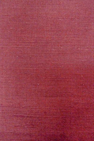 Photo7: O0711Q Used Japanese kimono  Pale Dark Red TSUMUGI pongee for women / Silk. Geometrical pattern   (Grade B) (7)