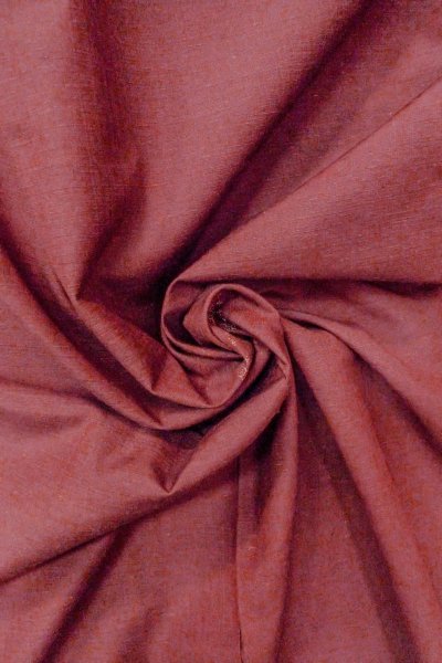 Photo11: O0711Q Used Japanese kimono  Pale Dark Red TSUMUGI pongee for women / Silk. Geometrical pattern   (Grade B) (11)