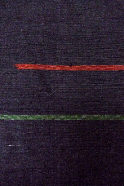 Photo6: O0711R Used Japanese kimono   Black TSUMUGI pongee for women / Silk. Flower,   (Grade B) (6)