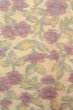 Photo4: O0711U Used Japanese kimono   Off White TSUMUGI pongee for women / Silk. Flower,   (Grade B) (4)