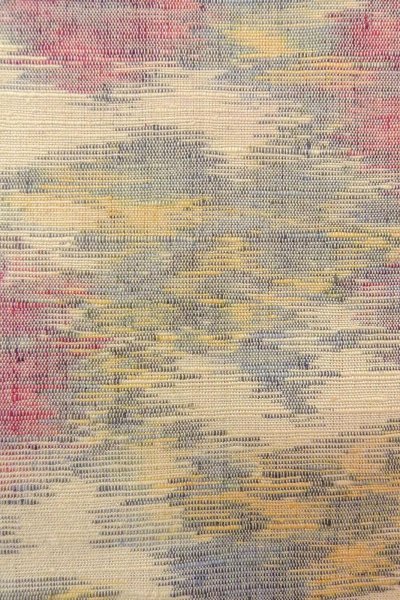 Photo7: O0711U Used Japanese kimono   Off White TSUMUGI pongee for women / Silk. Flower,   (Grade B) (7)