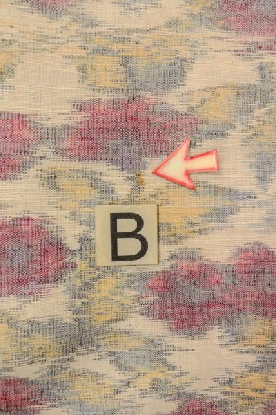 Photo15: O0711U Used Japanese kimono   Off White TSUMUGI pongee for women / Silk. Flower,   (Grade B) (15)