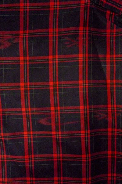Photo3: O0711V Vintage Japanese kimono   Black OSHIMA-TSUMUGI for women / Silk. Plaid Checks,   (Grade A) (3)