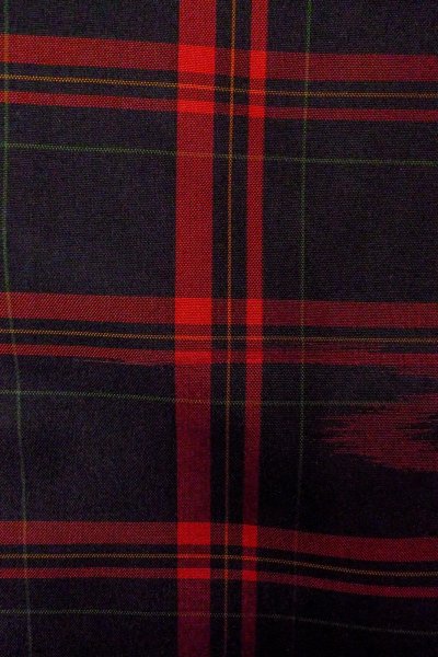 Photo6: O0711V Vintage Japanese kimono   Black OSHIMA-TSUMUGI for women / Silk. Plaid Checks,   (Grade A) (6)