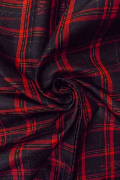 Photo12: O0711V Vintage Japanese kimono   Black OSHIMA-TSUMUGI for women / Silk. Plaid Checks,   (Grade A) (12)