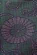 Photo5: O0711W Vintage Japanese kimono  Dark Green TSUMUGI pongee for women / Silk. Chinese flower,   (Grade A) (5)