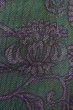 Photo6: O0711W Vintage Japanese kimono  Dark Green TSUMUGI pongee for women / Silk. Chinese flower,   (Grade A) (6)