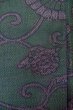 Photo8: O0711W Vintage Japanese kimono  Dark Green TSUMUGI pongee for women / Silk. Chinese flower,   (Grade A) (8)