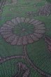 Photo12: O0711W Vintage Japanese kimono  Dark Green TSUMUGI pongee for women / Silk. Chinese flower,   (Grade A) (12)