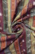 Photo12: O0711X Used Japanese kimono  Dark Multi Color TSUMUGI pongee for women / Silk. Bird,   (Grade B) (12)