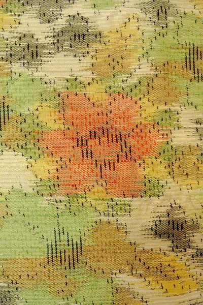 Photo6: O0711Y Used Japanese kimono  Pale Off White TOKAMACHI-TSUMUGI for women / Silk. Flower   (Grade A) (6)