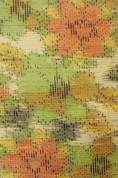 Photo7: O0711Y Used Japanese kimono  Pale Off White TOKAMACHI-TSUMUGI for women / Silk. Flower   (Grade A) (7)