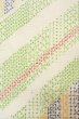 Photo6: O0711Z Used Japanese kimono  Pale Multi Color TSUMUGI pongee for women / Silk. Geometrical pattern   (Grade B) (6)