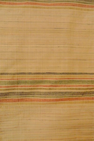 Photo4: O0712A Vintage Japanese kimono   Beige TSUMUGI pongee for women / Silk. Line More damages.  (Grade D) (4)