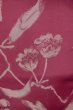 Photo5: O0712B Antique Japanese kimono  Dark Dark Red ORI woven for women / Silk. Flower   (Grade C) (5)