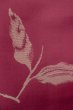 Photo6: O0712B Antique Japanese kimono  Dark Dark Red ORI woven for women / Silk. Flower   (Grade C) (6)