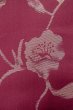 Photo7: O0712B Antique Japanese kimono  Dark Dark Red ORI woven for women / Silk. Flower   (Grade C) (7)