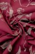 Photo12: O0712B Antique Japanese kimono  Dark Dark Red ORI woven for women / Silk. Flower   (Grade C) (12)