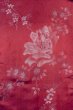 Photo3: O0712C Antique Japanese kimono   Dark Red ORI woven for women / Silk. Flower,   (Grade C) (3)