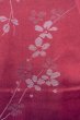 Photo6: O0712C Antique Japanese kimono   Dark Red ORI woven for women / Silk. Flower,   (Grade C) (6)