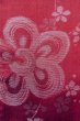 Photo7: O0712C Antique Japanese kimono   Dark Red ORI woven for women / Silk. Flower,   (Grade C) (7)