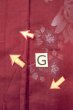 Photo20: O0712C Antique Japanese kimono   Dark Red ORI woven for women / Silk. Flower,   (Grade C) (20)